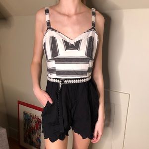 Classic b/w striped romper